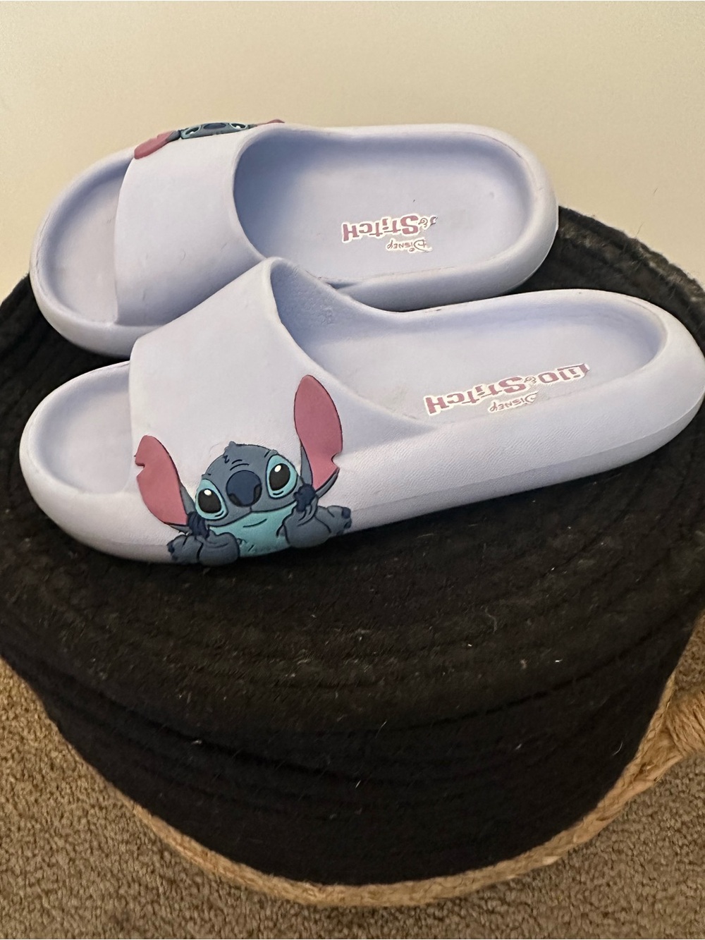 Disney Kids Slide Sandals with Stitch in Light blue and Pink Accents